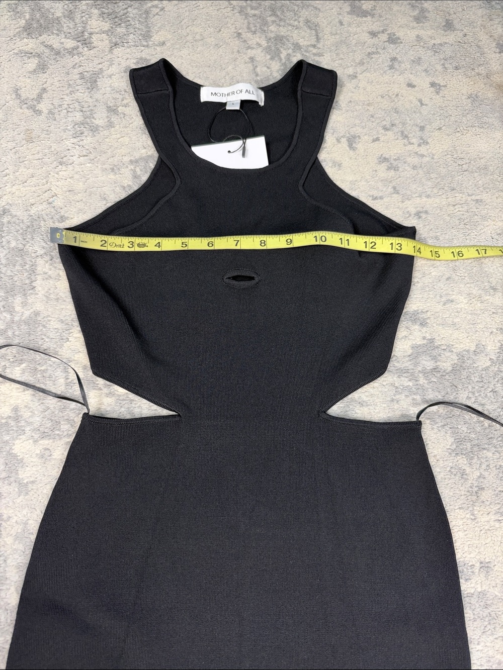 NWT Mother Of All Devon Knit Midi Dress Black Cut Out Bodycon Sz L - Picture 9 of 12